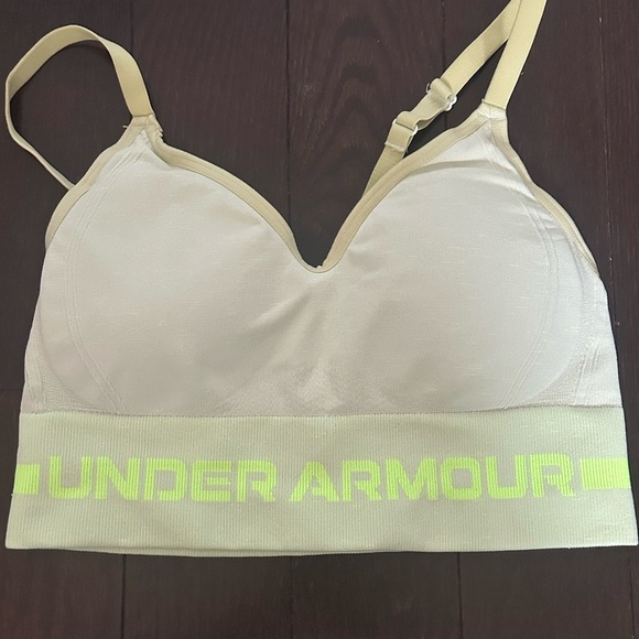 ⚡️2/$25⚡️ Under Armour Women’s Longline Sports Bra Neon Mint Yellow | Size S - Picture 5 of 8